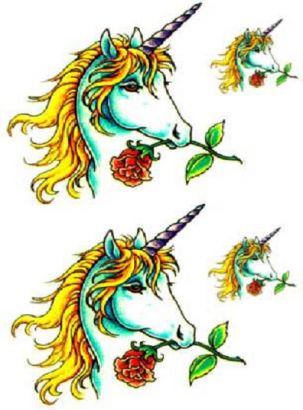Unicorn With Rose Tattoo