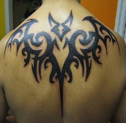 Tribal Bat Tattoo On Back