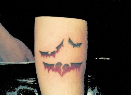 Bat Tattoo With Heart