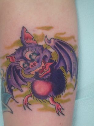 Cartoon Bat Tattoo