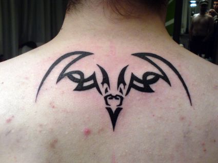 Tribal Bat Image Tattoo