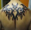 tribal bat tattoo on back