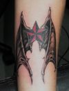 star and bat wing tattoo