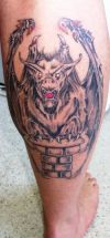 vampire tattoo on calf