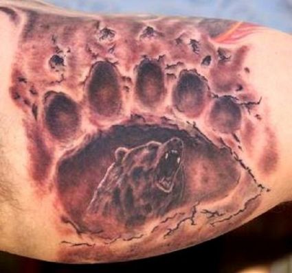 Bear And Paw Tattoo