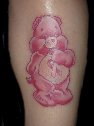 Pink Teddy Bear Tattoo