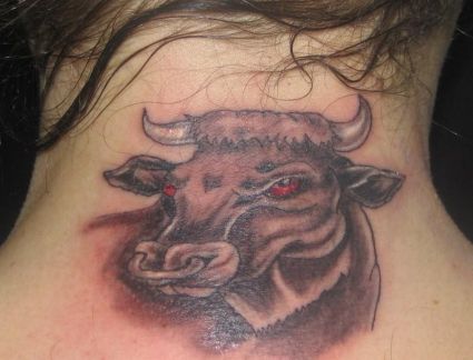 Bull Head Neck Tats