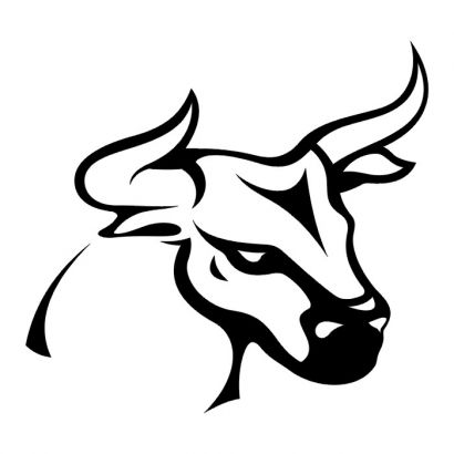 Bull Head In Black