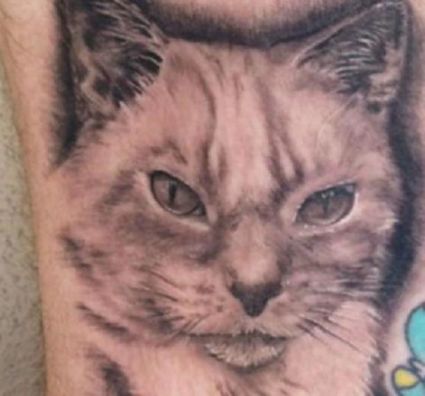 Cat Head Tattoo