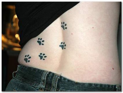 Cat Paw Tattoo On Back