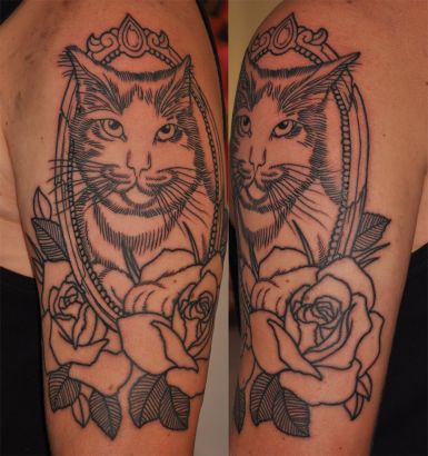 Cat Pic Tattoo On Arm