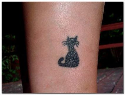 Small Black Cat Tattoo