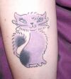cat tattoo  on leg