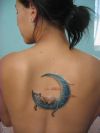 cat tats design with moon