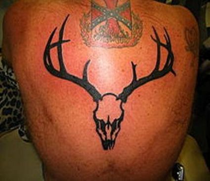 Black Deer Skull Tattoo