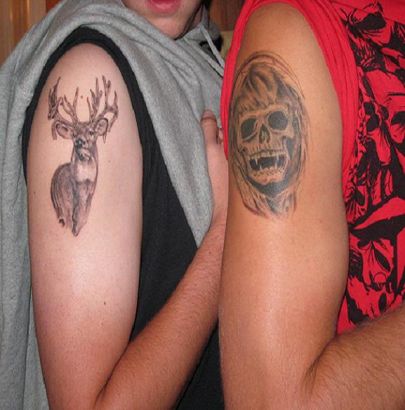 Deer And Skull Tattoo