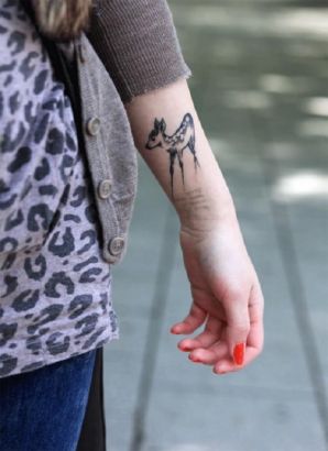 Deer Pic Tattoo On Hand