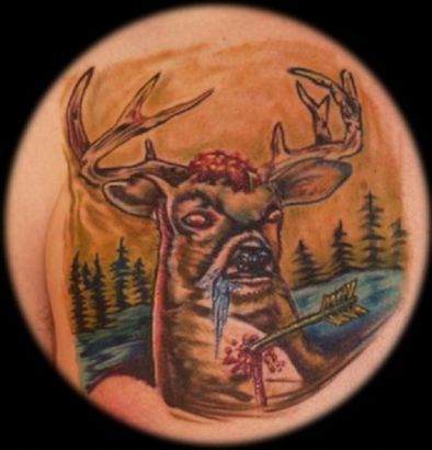Wounded Deer Tattoo