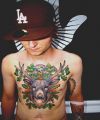 deer and leaf tattoos