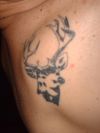 deer head tattoos on back