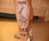 deer tattoo on leg