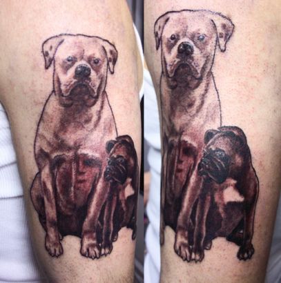 Dog And Puppy Tattoo