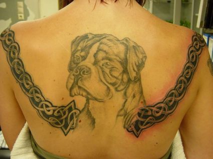 Dog And Celtic Tattoo