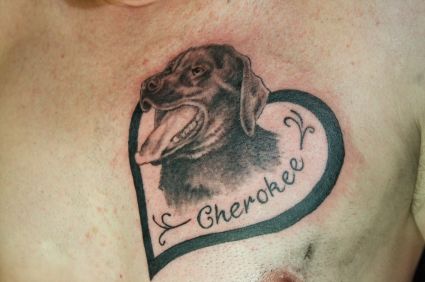 Heart And Dog Tattoo