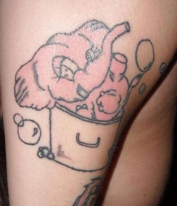 Cartoon Elephant Tattoo