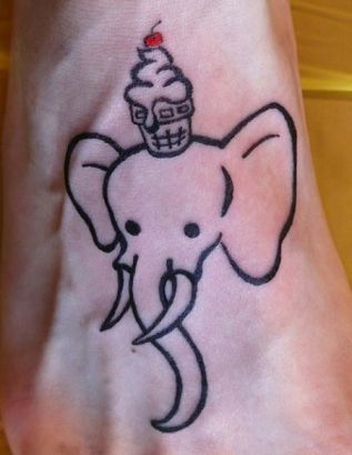 Small Elephant Head Tattoo