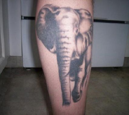 Elephant Tattoo On Leg