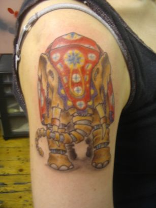 Elephant Tattoo On Right Arm