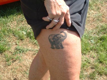 Elephant Tattoo Pic On Thigh