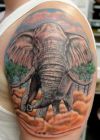 elephant shoulder tattoo