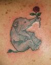 elephant with rose tattoo