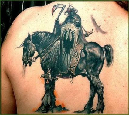 Horse And Warrior Tattoo