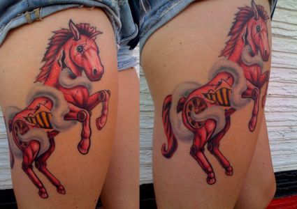 Horse Tattoo Pic On Thigh