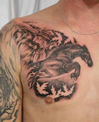 Horse Tattoo On Chest