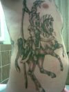 knight tattoo on rib