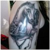 horse tattoo with flower