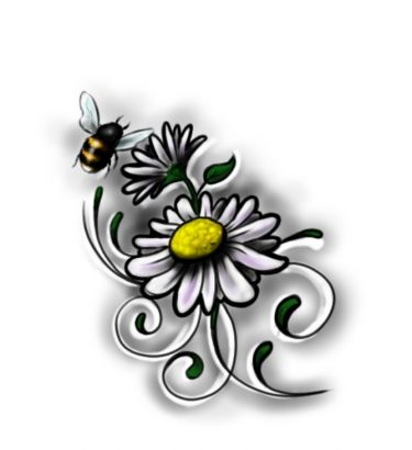 Bee And Flower Pic Tattoos