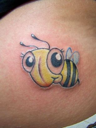 Bee Image Back Tattoo