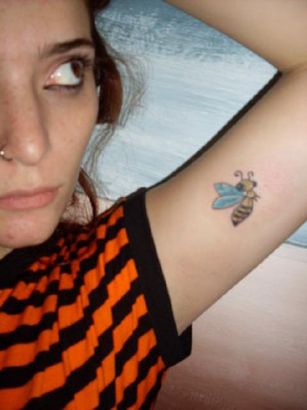 Bee Left Arm Tattoo