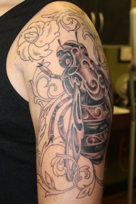 Large Bee Tattoo