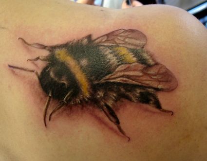 Bee Tattoo On Shoulder