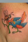 bee and bird tattoo