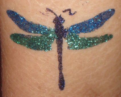 Glitter Dragonfly Tattoo