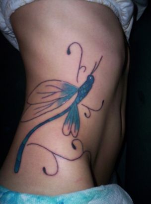 Dragonfly Tattoo On Rib