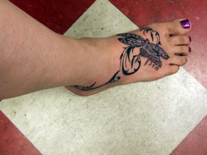 Dragonfly Tat On Feet