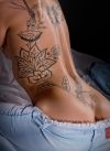dragonfly and flowers tat